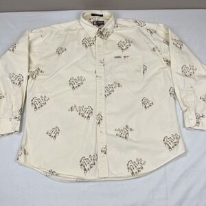 Chaps Ralph Lauren Men's XL Horses All Over Print VTG Western Button Up Shirt 🐎